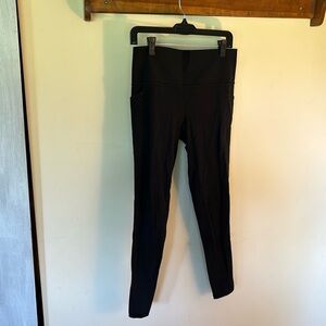 Black Athleta leggings side pockets L/T